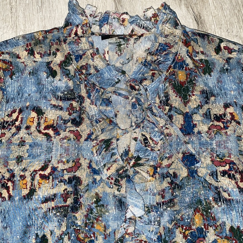 Kobi Halperin Silk Molly Ruffle Trimmed Printed Blouse - Picture 6 of 10